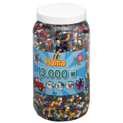 Hama Dose mit 13.000 Midi-Bügelperlen Vollton Mix 67 - 22 Farben