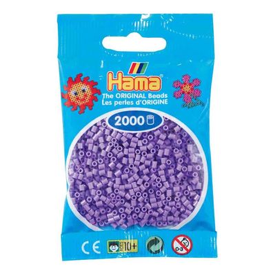 Hama Beutel mit 2000 Mini-Bügelperlen pastell lila