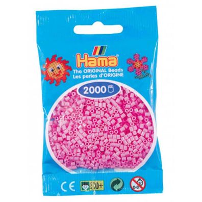 Hama Beutel mit 2000 Mini-Bügelperlen pastell pink