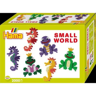 Hama Geschenkpackung Kleine Welt, Frosch/ Seepferdchen, Midi-Bügelperlen