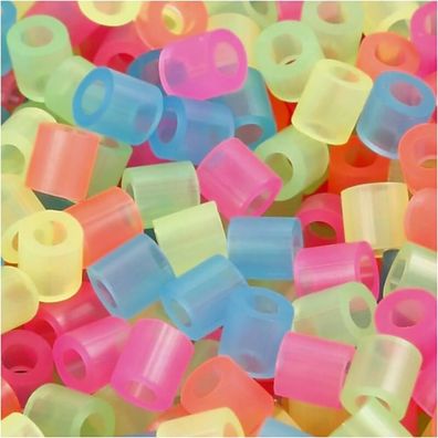 Nabbi® Bügelperlen Ø 5mm 1.100 Stk., Neon Mix