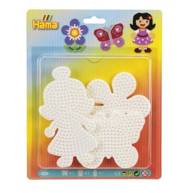 Hama Blister mit 3 Midi-Stiftplatten, Schmetterling, Blume & Puppe