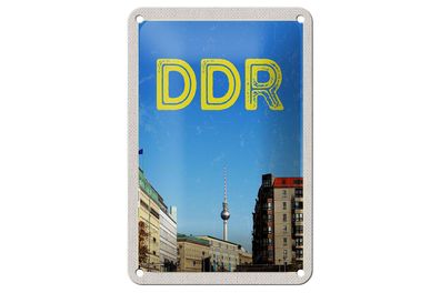 Blechschild Reise 12x18 cm Berlin Deutschland Fernsehturm DDR Schild