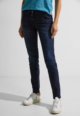 Cecil Basic Loose Fit Jeans in Blue Black Random Wash-28er Länge