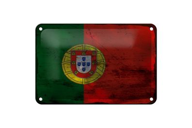 Blechschild Flagge Portugal 18x12 cm Flag of Portugal Rost Deko Schild