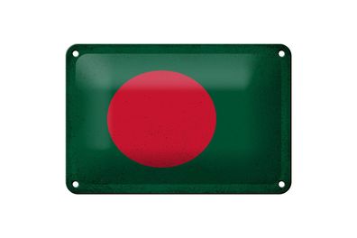 Blechschild Flagge Bangladesch 18x12 cm Bangladesh Vintage Deko Schild
