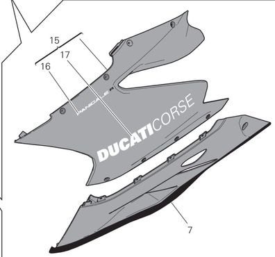 Original Ducati Panigale R Aufkleber Verkleidung links "Ducati Corse" 43819561A
