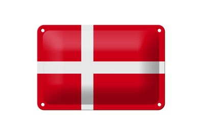 Blechschild Flagge Dänemarks 18x12 cm Flag of Denmark Deko Schild