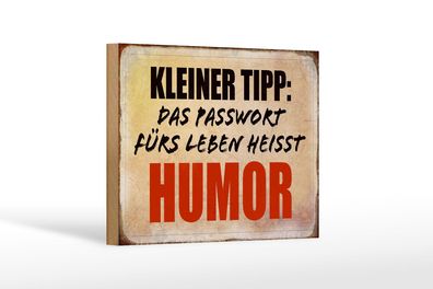Holzschild Spruch 18x12 cm kleiner Tipp das Passwort Humor Deko Schild