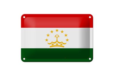 Blechschild Flagge Tadschikistan 18x12cm Flag of Tajikistan Deko Schild
