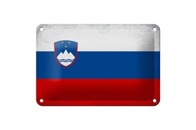 Blechschild Flagge Slowenien 18x12 cm Flag Slovenia Vintage Deko Schild