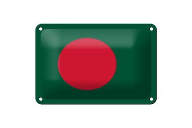 Blechschild Flagge Bangladesch 18x12 cm Flag of Bangladesh Deko Schild