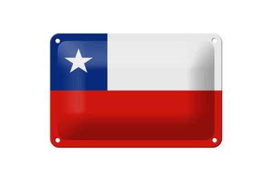 Blechschild Flagge Chiles 18x12 cm Flag of Chile Deko Schild