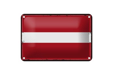 Blechschild Flagge Lettlands 18x12 cm Retro Flag of Latvia Deko Schild