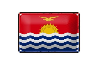 Blechschild Flagge Kiribatis 18x12cm Retro Flag of Kiribati Deko Schild