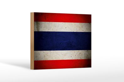 Holzschild Flagge 18x12 cm Thailand Fahne Holz Wanddeko Deko Schild