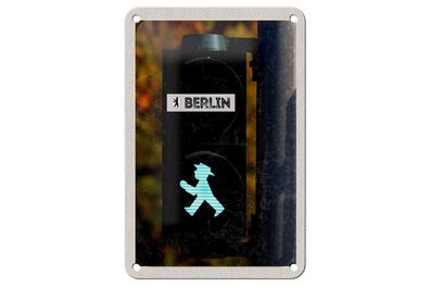 Blechschild Reise 12x18 cm Berlin Deutschland Ampel Reise Schild