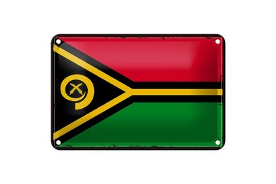 Blechschild Flagge Vanuatus 18x12 cm Retro Flag of Vanuatu Deko Schild