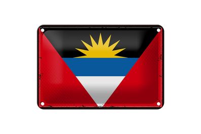 Blechschild Flagge Antigua und Barbuda 18x12 cm Retro Flag Deko Schild