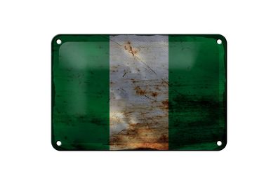 Blechschild Flagge Nigeria 18x12 cm Flag of Nigeria Rost Deko Schild