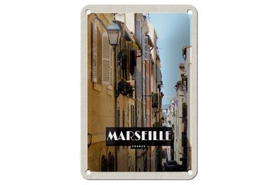 Blechschild Reise 12x18 cm Marseille France Altstadt Geschenk Schild