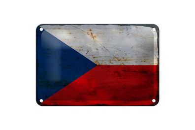 Blechschild Flagge Tschechien 18x12c m Czech Republic Rost Deko Schild