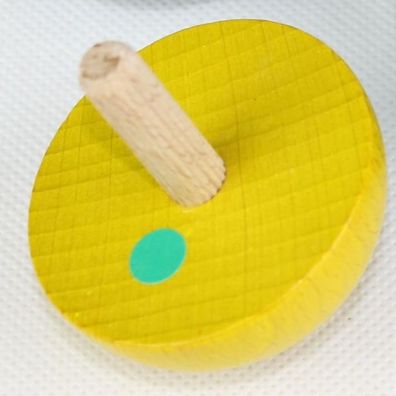 Holzspielzeug Halbkuglekreisel Gelb Ø 4,9cm NEU Holzspiel Geduldsspiel