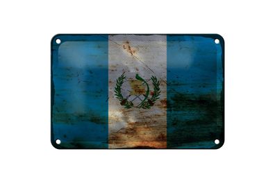 Blechschild Flagge Guatemala 18x12 cm Flag Guatemala Rost Deko Schild