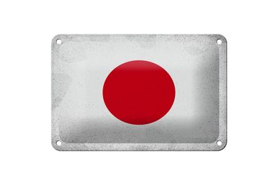 Blechschild Flagge Japan 18x12 cm Flag of Japan Vintage Deko Schild