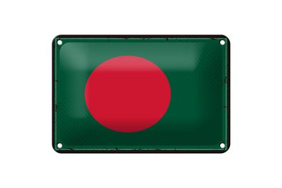 Blechschild Flagge Bangladesch 18x12 cm Retro Bangladesh Deko Schild