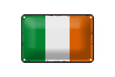 Blechschild Flagge Irlands 18x12 cm Retro Flag of Ireland Deko Schild