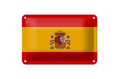 Blechschild Flagge Spaniens 18x12 cm Flag of Spain Deko Schild