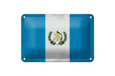 Blechschild Flagge Guatemala 18x12cm Flag Guatemala Vintage Deko Schild