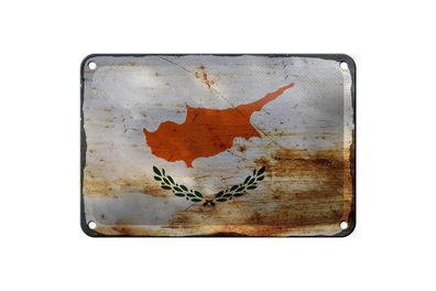 Blechschild Flagge Zypern 18x12 cm Flag of Cyprus Rost Deko Schild