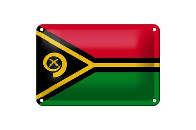 Blechschild Flagge Vanuatus 18x12 cm Flag of Vanuatu Deko Schild