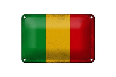 Blechschild Flagge Mali 18x12 cm Flag of Mali Vintage Deko Schild