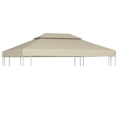 vidaXL Pavillon-Dachplane Ersatzdach 310 g/m² Beige 3×4 m