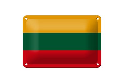 Blechschild Flagge Litauens 18x12 cm Flag of Lithuania Deko Schild