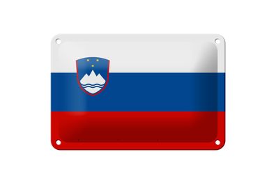 Blechschild Flagge Sloweniens 18x12 cm Flag of Slovenia Deko Schild