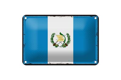 Blechschild Flagge Guatemalas 18x12 cm Retro Flag Guatemala Deko Schild