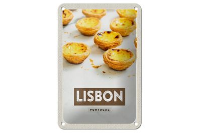 Blechschild Reise 12x18 cm Lisbon Portugal Käse Geschenk Deko Schild