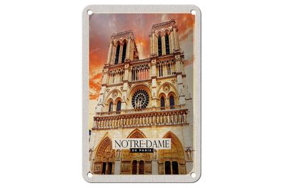 Blechschild Reise 12x18 cm Notre-Dame de Paris Architektur Kunst Schild