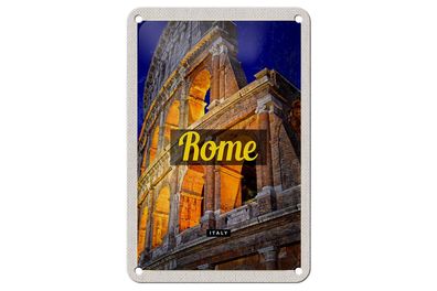 Blechschild Reise 12x18 cm Rom Italien Colosseum Antik Deko Schild