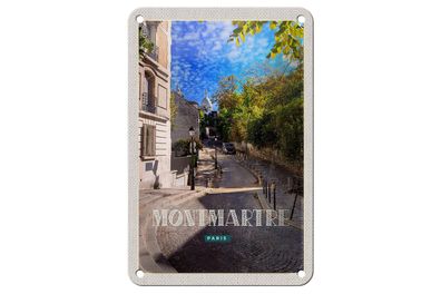 Blechschild Reise 12x18 cm Montmartre Paris Architektur Geschenk Schild