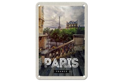 Blechschild Reise 12x18 cm Paris Frankreich Eiffelturm Stadt Schild