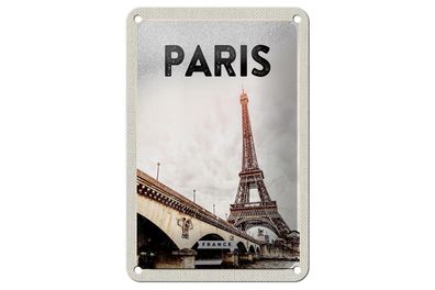 Blechschild Reise 12x18 cm Paris Frankreich Eiffelturm Tourismus Schild