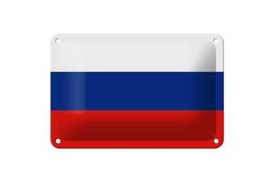 Blechschild Flagge Russlands 18x12 cm Flag of Russia Deko Schild