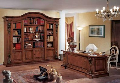 Braune klassische Büromöbel Massivholz Schreibtisch Bücherregal Schränke