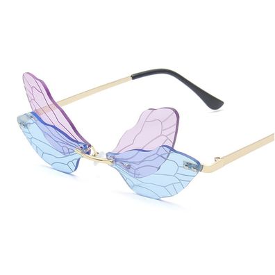 Randlose Libellen-Sonnenbrille, Vintage-Brille auf Unisex-Sonnenbrillen, Party (2#)