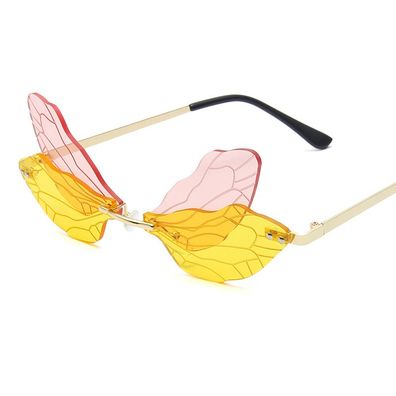 Randlose Libellen-Sonnenbrille, Vintage-Brille auf Unisex-Sonnenbrillen, Party (3#)